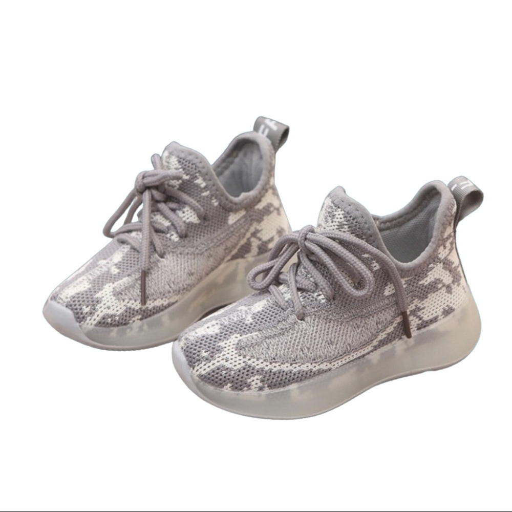 Boys/Girls gray and white sneakers